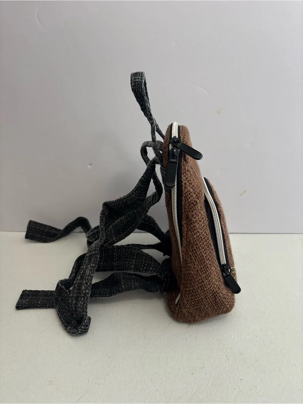 brown Dime Bags Club Kid mini backpack Earthy Canvas